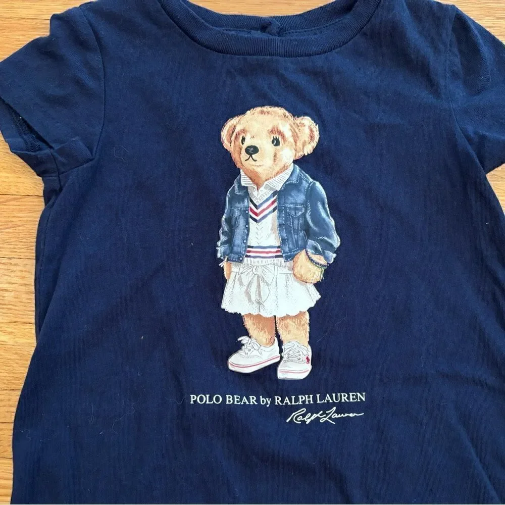 Polo Bear by Ralph Lauren navy short sleeve tee shirt dress